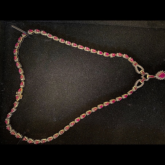 Rubi/Diamond Necklace - Picture 7 of 8